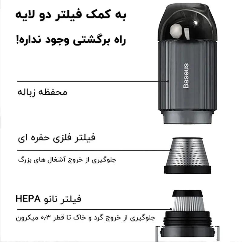 جارو شارژی چند منظوره خودرو باسئوس مدل VCAQ050001 A3 Car Vacuum Cleaner image gallery
