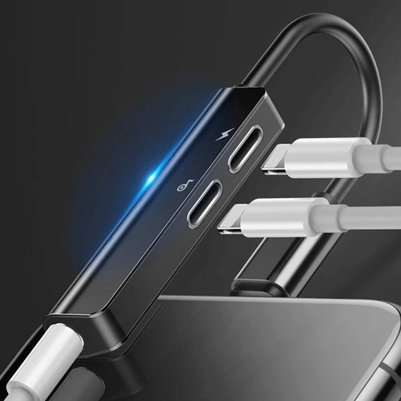 مبدل 1 به 3 لایتنینگ به جک 3.5mm و 2 لایتنینگ بیسوس مدل Baseus L52 - مشکی image gallery