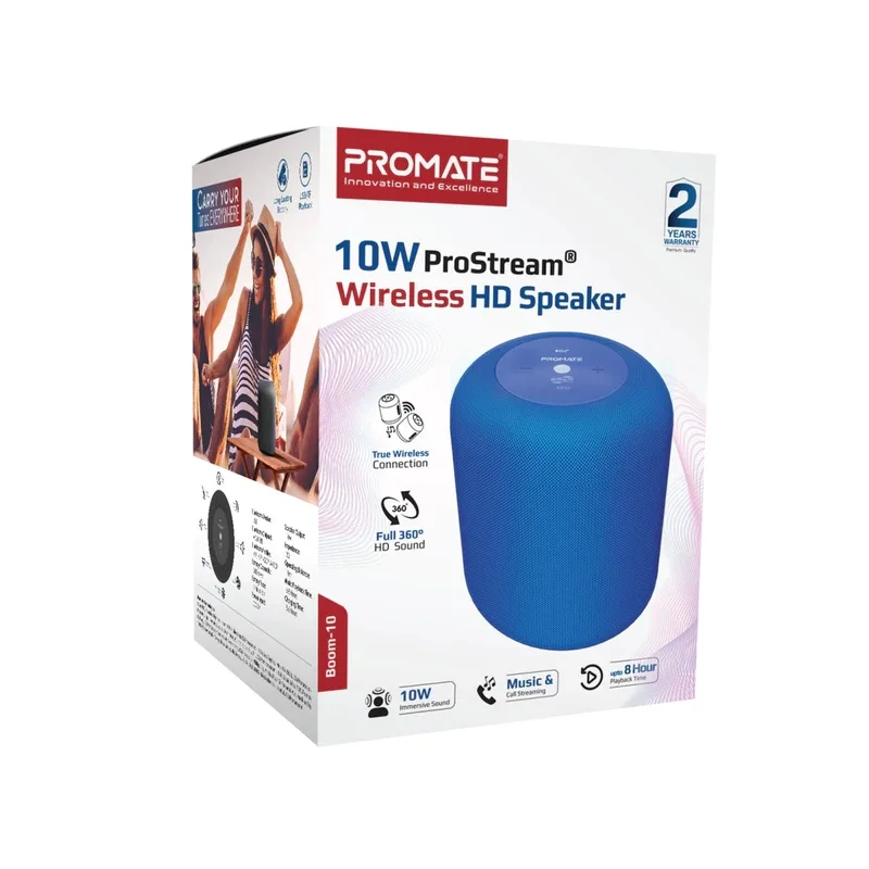 اسپیکر بلوتوثی قابل حمل پرومیت مدل Promate BOOM-10.BLUE-261007001701 image gallery