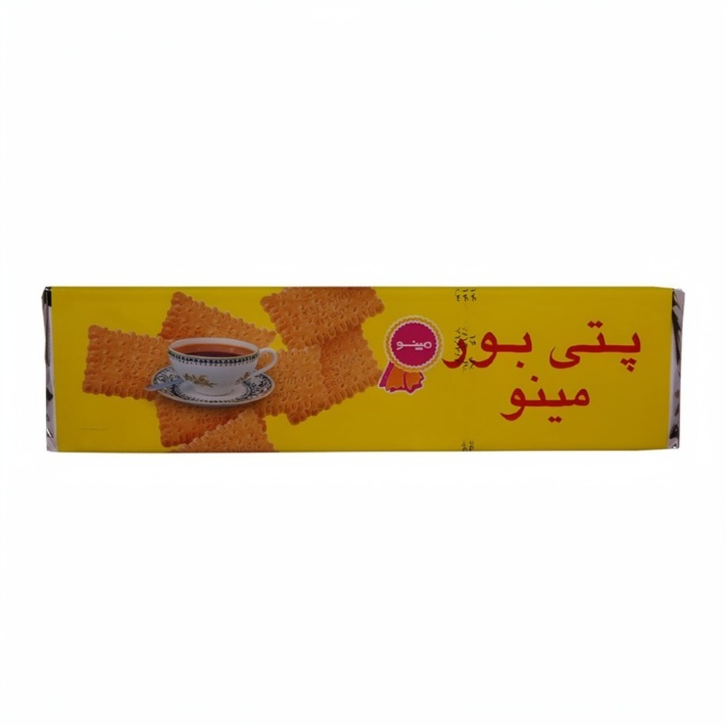 بیسکویت پتی بور مینو وزن 100 گرمی (کارتن 40 بسته‌ای)