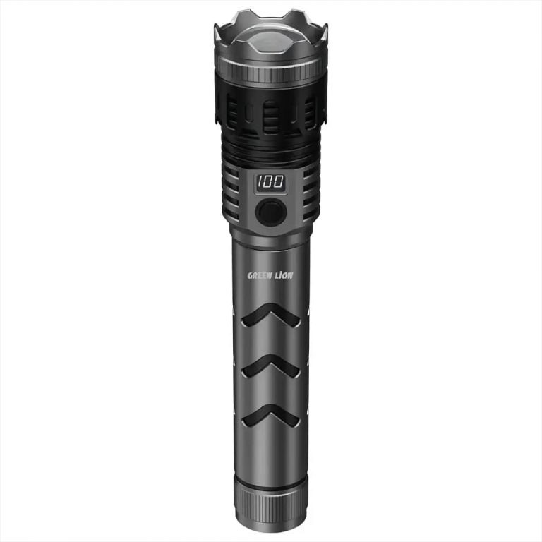 چراغ قوه گرین لاین مدل Green Lion Hunter Pro GNHULEDFL12GY برد 600 متر