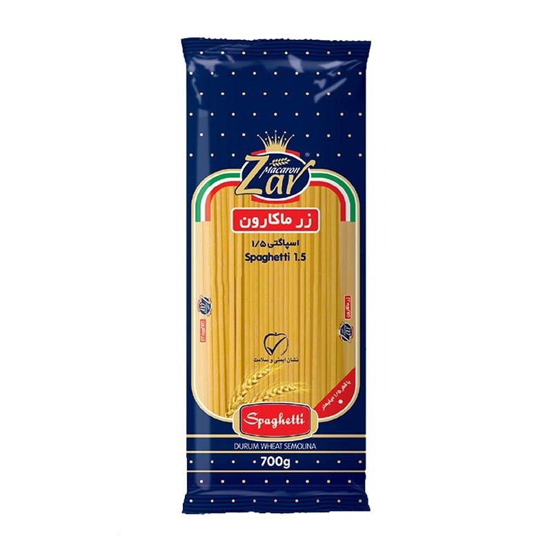اسپاگتی زر ماکارون قطر 1/2 وزن 700 گرمی