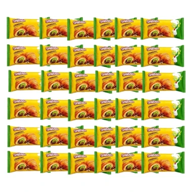 کروسان شیبابا با مغز کرم کاکائو و پسته وزن 55 گرمی(۳۶ عددی)
