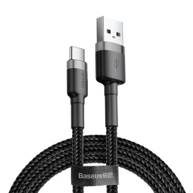 کابل شارژ سریع USB-A به USB-C بیسوس مدل Baseus Cafule 3A طول 0.5m - مشکی/خاکستری