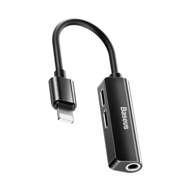 مبدل 1 به 3 لایتنینگ به جک 3.5mm و 2 لایتنینگ بیسوس مدل Baseus L52 - مشکی
