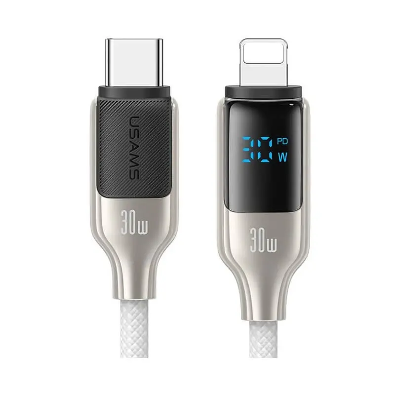کابل شارژ USB-C to Lightning یوسمز مدلUSAMS US-SJ741 با طول 1.2 متر توان 30 وات