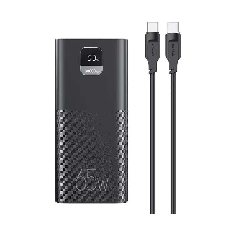 پاوربانک یوسمز مدلUsams US-CD185 ظرفیت 30000 میلی‌آمپر‌ ساعت توان 65 وات (به همراه کابل)