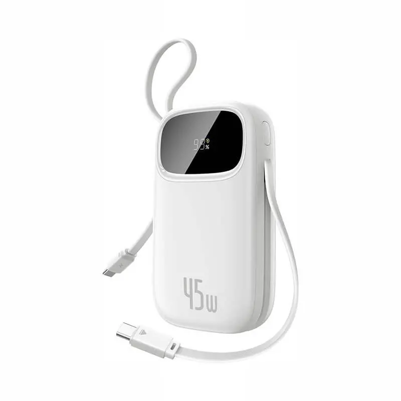 پاوربانک باسئوس مدلBaseus Qpow3 DualCable-45w با ظرفیت 10000 میلی‌آمپر ساعت