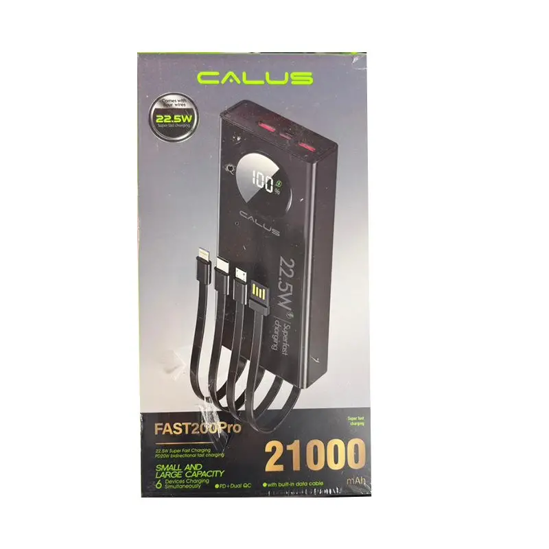 پاوربانک کالوس مدلKalus Fast200Pro ظرفیت 21000 میلی‌آمپر‌ ساعت توان 22.5 وات