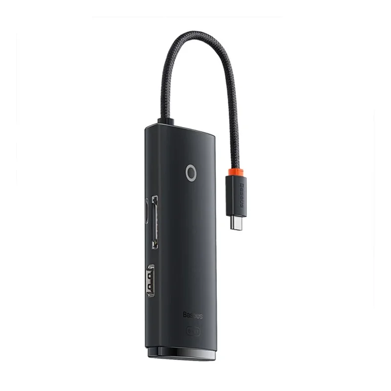 هاب USB-C شش پورت بیسوس مدل Lite Series WKQX050001 - مشکی